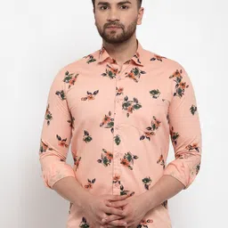 HANUMNTRA Comfort Floral Printed Regular Fit Spread Collar Polycotton Casual Shirt-picture-35