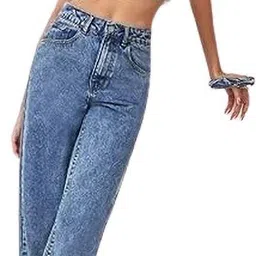 ktcreations Women Straight Fit Mid Rise Light Blue Jeans image 4