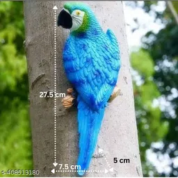 craftpitaraa blue parrot Handmade Bird Sculpture for Home Decor, Garden Decor, Balcony Decorative Showpiece - 27.5 cm image 2