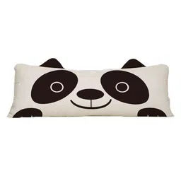 the purple tree Black & White Cotton Blend Panda Print Shaped Pillow image 2