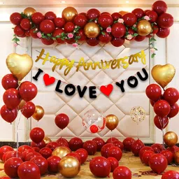 I Love You Anniversary Decoration kit items Combo 45 Pcs Anniversary combo pack-image-71