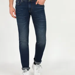 peter england Men Slim Mid Rise Dark Blue Jeans-picture-14