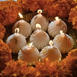 Festive Modak Style Rose Scented Candles Set of 6 | Eco-Friendly & Biodegradable Candle-image-63