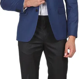 arrow Men Men Navy And Black Patterned Single Breasted Two Piece Suit Solid Suit-picture-24