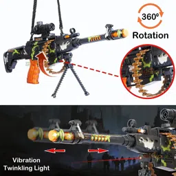 zunbella Musical Army Style Toy for Kids with Music, Lights & Laser Guns Darts & Plastic Bullets image 3