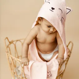 A Toddler Thing Pink & Black Printed Terry Cotton 300 GSM Bath Towel-image-17