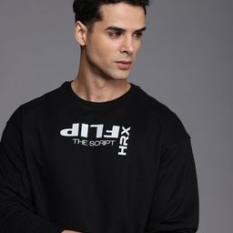 HRX by Hrithik Roshan Men Typography Printed Oversized Sweatshirt-picture-33