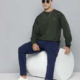 R.Code by The Roadster Life Co. Men Solid Sweatshirt image 3