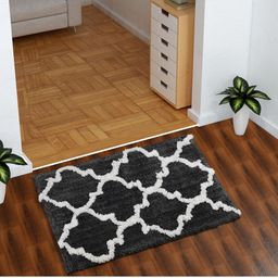 AEROHAVEN Charcoal Grey & White Moroccan Pattern Microfiber Bath Mat-picture-35