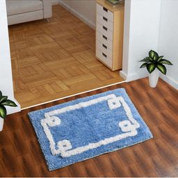 AEROHAVEN Blue & White Moroccan 1850 GSM Microfiber Anti-Skid Bath Mat-picture-37