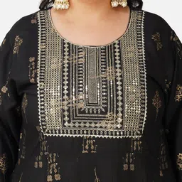 AnjuShree Choice Round Neck Ethnic Motifs Printed Gotta Patti Anarkali Kurta image 2