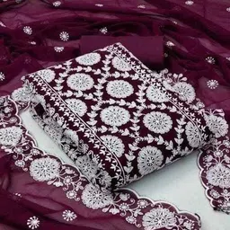 skyfiesta Unstitched Georgette Salwar Suit Material Embroidered image 2