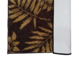 Athom Trendz Brown Leaf Designer Soft Anti Slip Bath Mat image 2