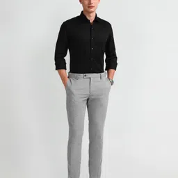 arrow Men Slim Fit Self Design Cut Away Collar Formal Shirt image 4