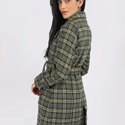 The Roadster Lifestyle Co Women Checked Single-Breasted Parka Coat image 5