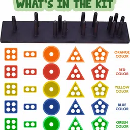 smartkids Geometric Plastic Blocks,Sorting & Stacking Toys for Toddlers and Kids Preschool image 4