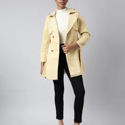 SHOWOFF Notched Lapel Collar Suede Longline Overcoat image 4