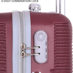 stunnerz Hard Body Set of 2 Luggage 8 Wheels - ABS Lightweight ( Small 55cm Medium 65cm) Trolley bag -with Anti-Theft Zipper - Purple image 4