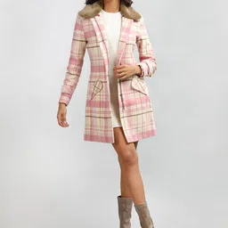 HONNETE Checked Single-breasted Trench Coat-picture-36