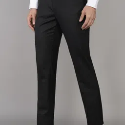 raymond Men Slim Fit Black Polyester Trousers image 3