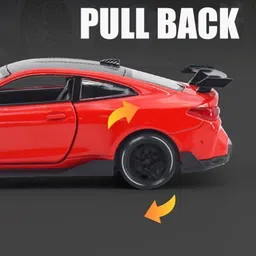 gknex BMW M4 1:32 Diecast Alloy Car with Pullback, Sound & LED Light Toy image 4