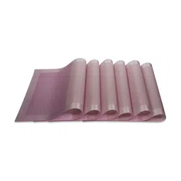 OBSESSIONS Pink 6 Pieces Textured Waterproof Table Placemats image 5