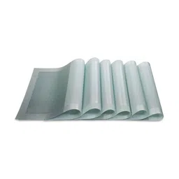 OBSESSIONS  Olive Green 6 Pieces Textured Waterproof Table Placemat image 3