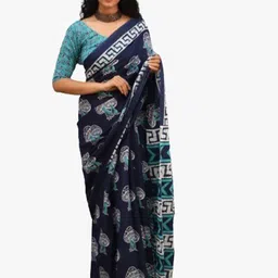 KIAARON Ethnic Motifs Pure Cotton Ikat Saree-picture-22