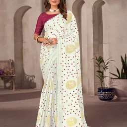 Saree mall Printed Pure Chiffon Bandhani Sarees image 1