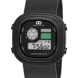 GIO COLLECTION Men Black Dial & Black Bracelet Style Straps Digital Watch G3027-22 image 2