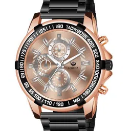 LORENZ Men Brass Embellished Dial & Bracelet Style Straps Analogue Watch MK-4039R image 2