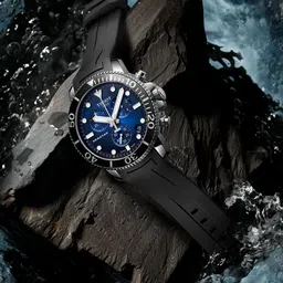 TISSOT Men Navy Blue Seastar 1000 Chronograph Analogue Watch T1204171704100 image 1