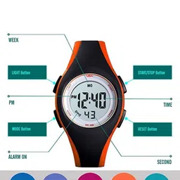 V2A Kids Straps Digital Multi Function Watch V2A-1459-Black-Orange-02 image 5