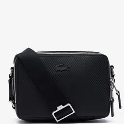 Lacoste Men Textured Structured Leather Cross Body Bag-image-6