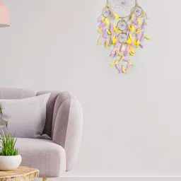 DULI Purple and Yellow Pastel 5 Ring Dream Catcher-picture-10