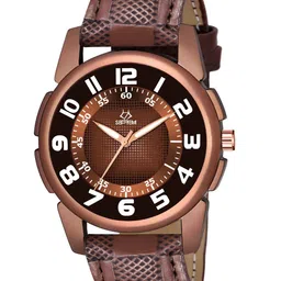 Septem Men Brown Patterned Dial & Brown Leather Straps Analogue Watch image 1