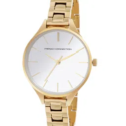 French Connection Women Silver-Toned Embellished Dial & Gold Toned Stainless Steel Bracelet Style Straps Watch image 1
