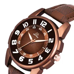 Septem Men Brown Patterned Dial & Brown Leather Straps Analogue Watch image 2
