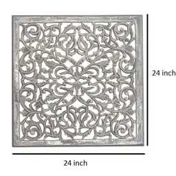 VAS collection home White Textured Wooden Wall Plate image 3