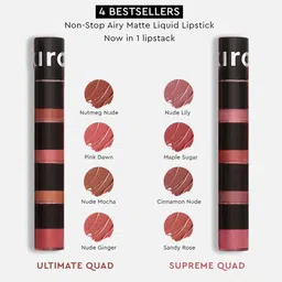 KIRO Four Play Non Stop Airy Matte Liquid Lipstick - 6ml - Ultimate Quad image 3