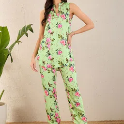 First Resort by Ramola Bachchan Printed Top With Trousers Co-Ords-picture-31
