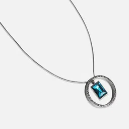 SOHI Silver-Plated Stone-Studded Necklace image 3
