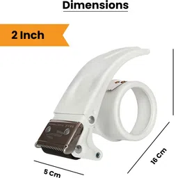 novelty store All Type of Tape White / Orange / Yellow / Roller And Cutter Multicolour Tape Dispenser Cutter (Manual) image 2