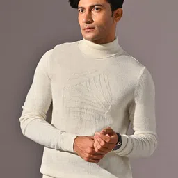 KINGDOM OF WHITE Men Turtleneck Knitted Regular Fit Sweater image 1