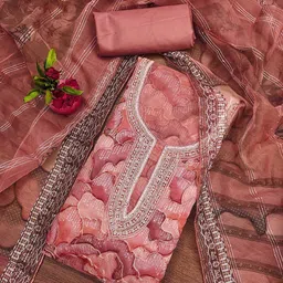 KIMISHA Printed Organza Unstitched Dress Material-picture-19