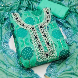 KALINI Embroidered Organza Unstitched Dress Material-picture-15