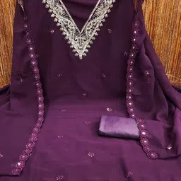 KALINI Floral Embroidered Unstitched Dress Material-picture-20