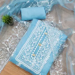 KALINI Ethnic Motifs Embroidered Unstitched Dress Material image 1