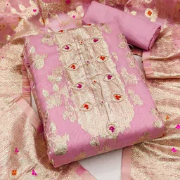 KALINI Floral Woven Design Unstitched Dress Material-picture-44