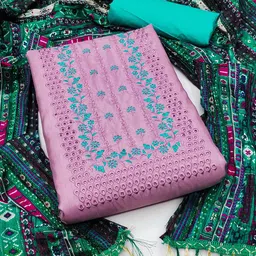 KALINI Floral Embroidered Sequinned Unstitched Dress Material-picture-31